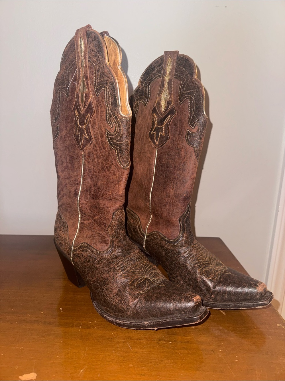J.B. Dillon Brown Leather Cowboy Boots - Women's Western Boots